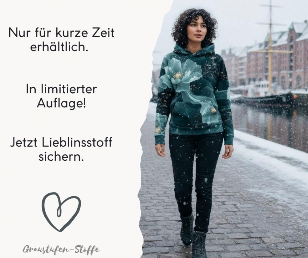 Preview: Velvet-Kollektion: Geheimnis der Winterlinde I Kuschelsweat mit Überbreite